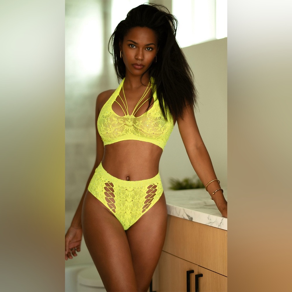 NWT BLING IT BABY DANCE SET in NEON YELLOW